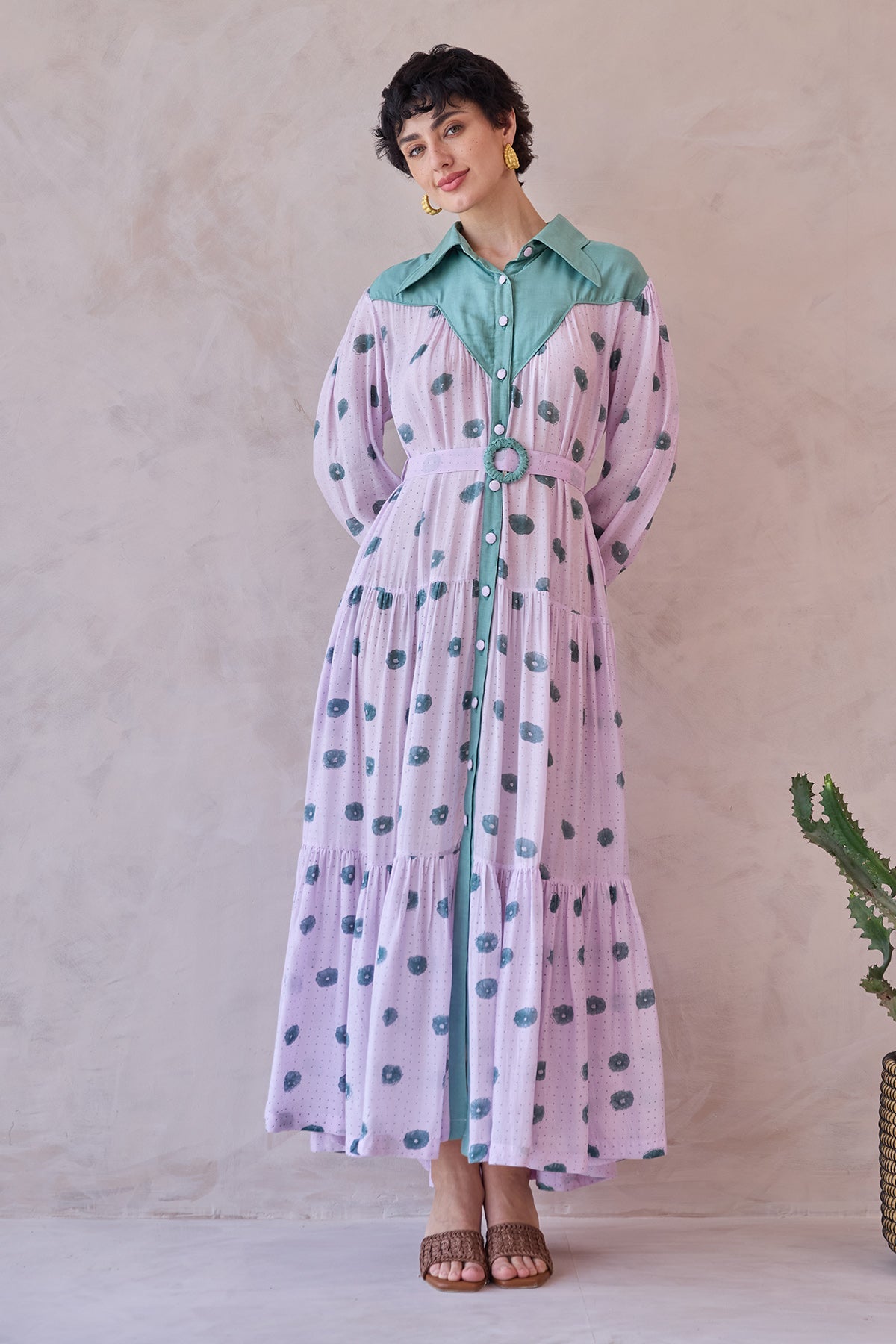 Buy Lilac Hand Block Printed Dress by Taro India for women online at ScrollnShops