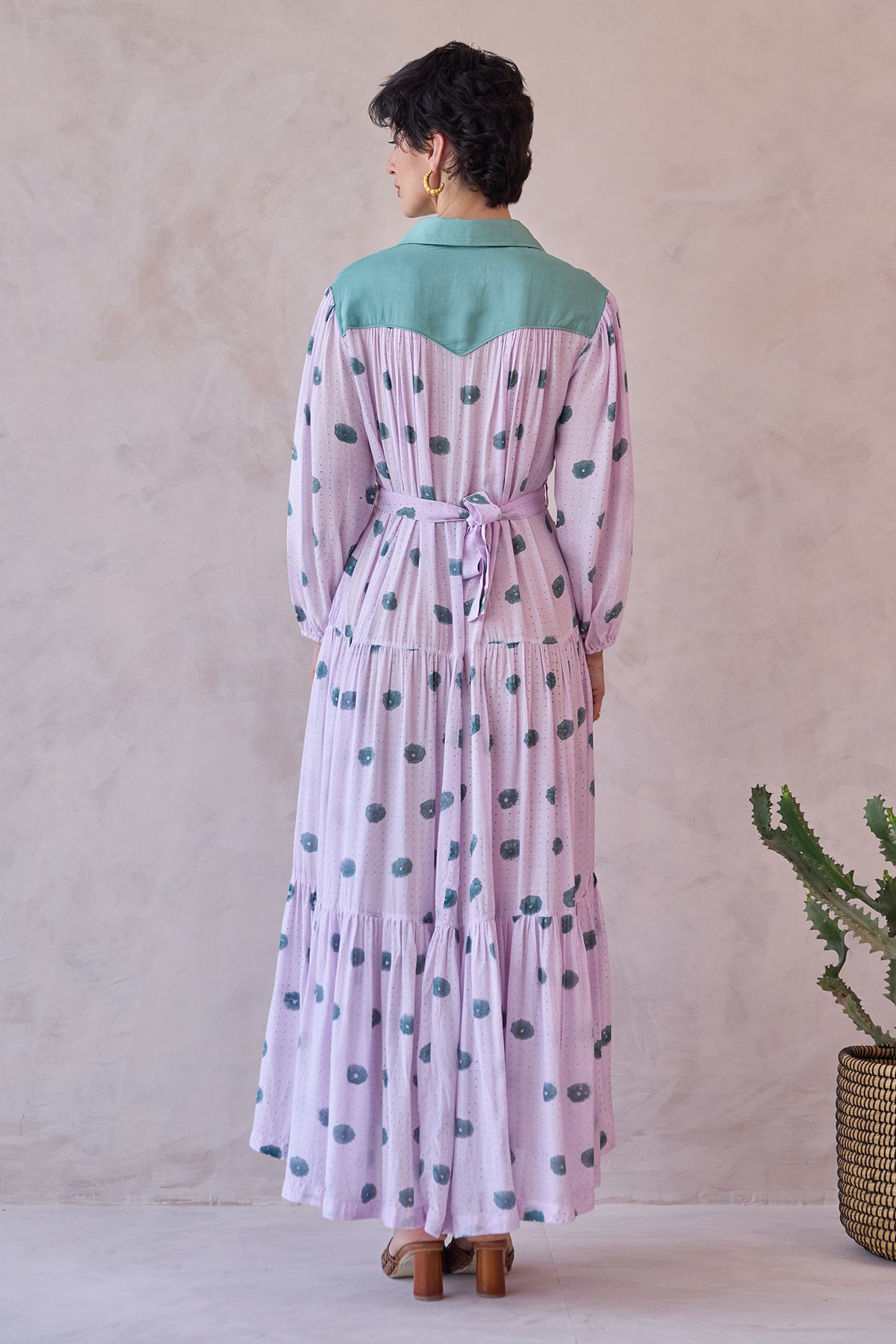 Lilac Hand Block Printed Dress