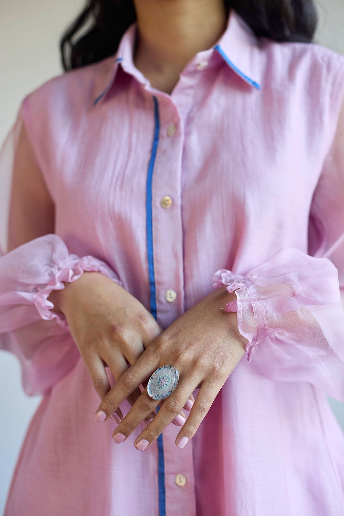 Lilac Handwoven Chanderi Shirt