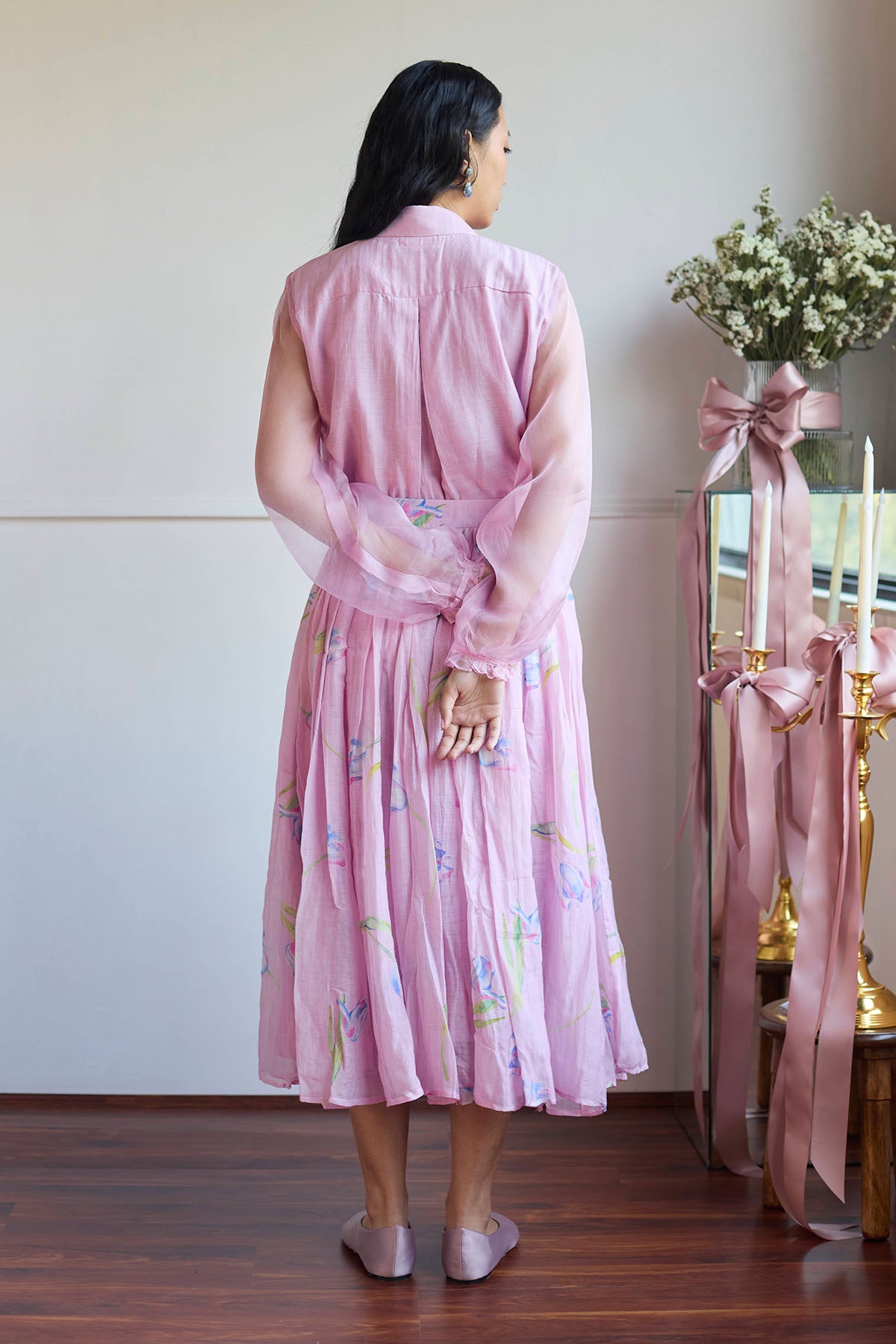 Lilac Handwoven Chanderi Skirt