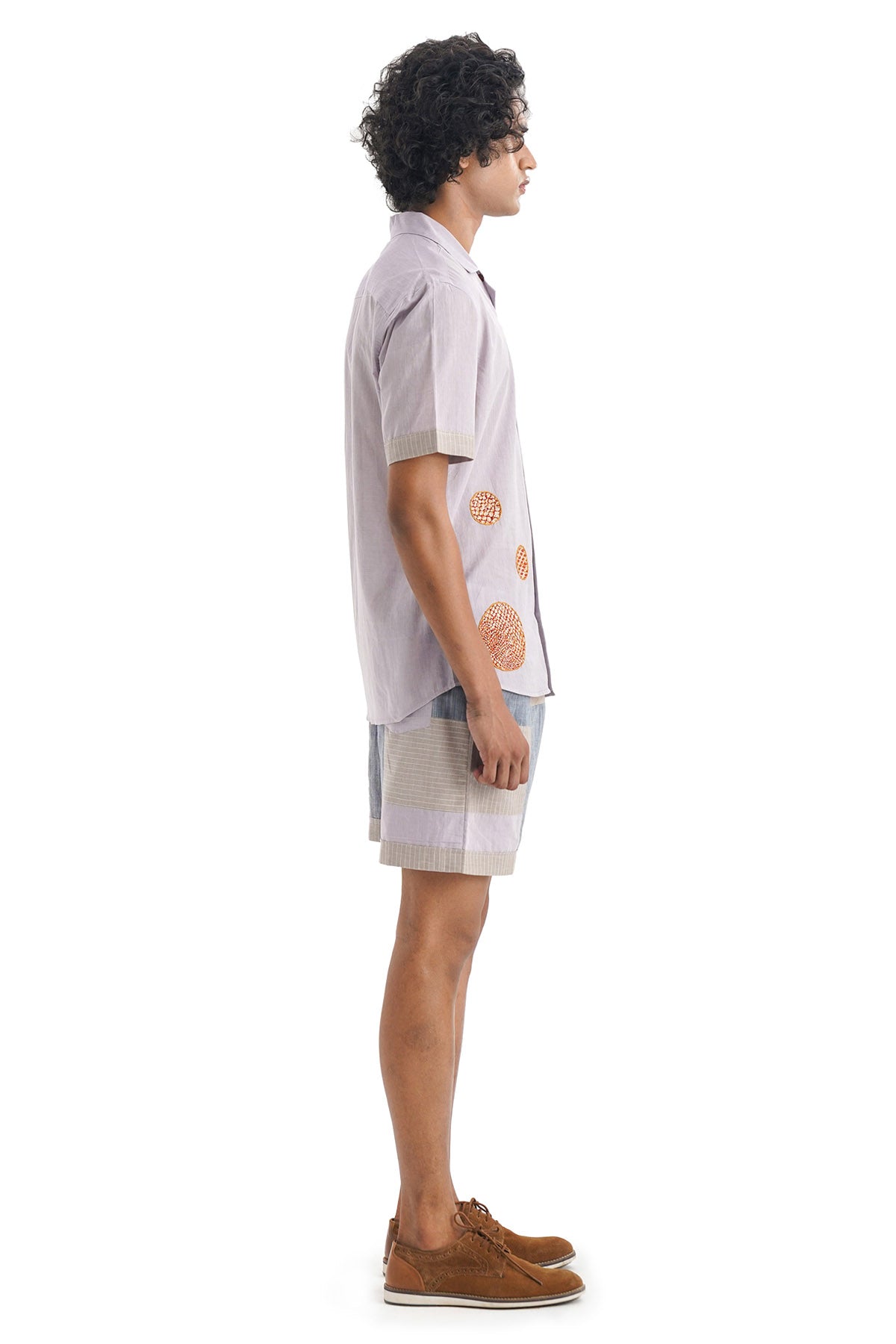 Lilac Kantha Embroidered Shirt