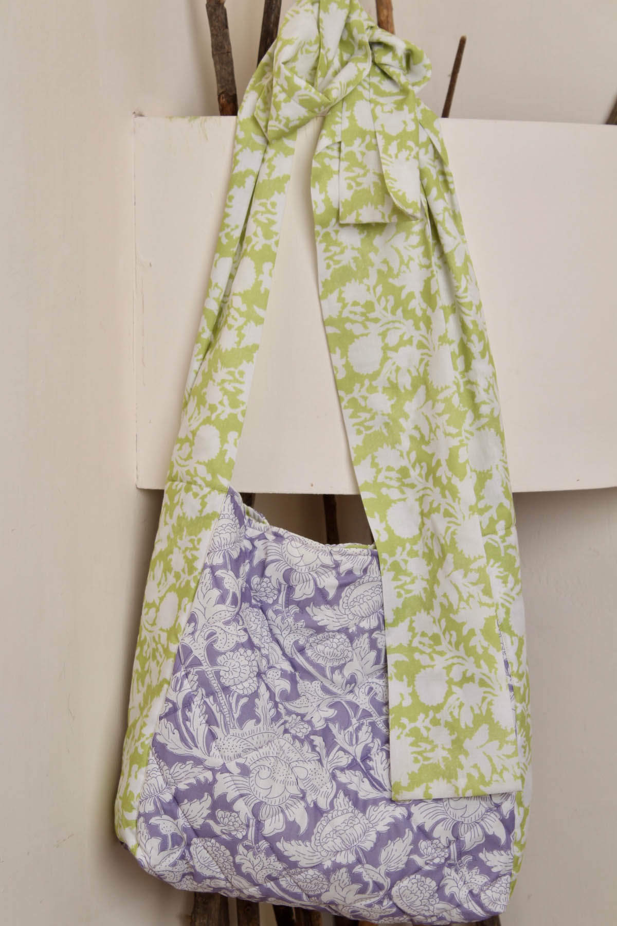 Lilac & Lime Floral Tote Bag