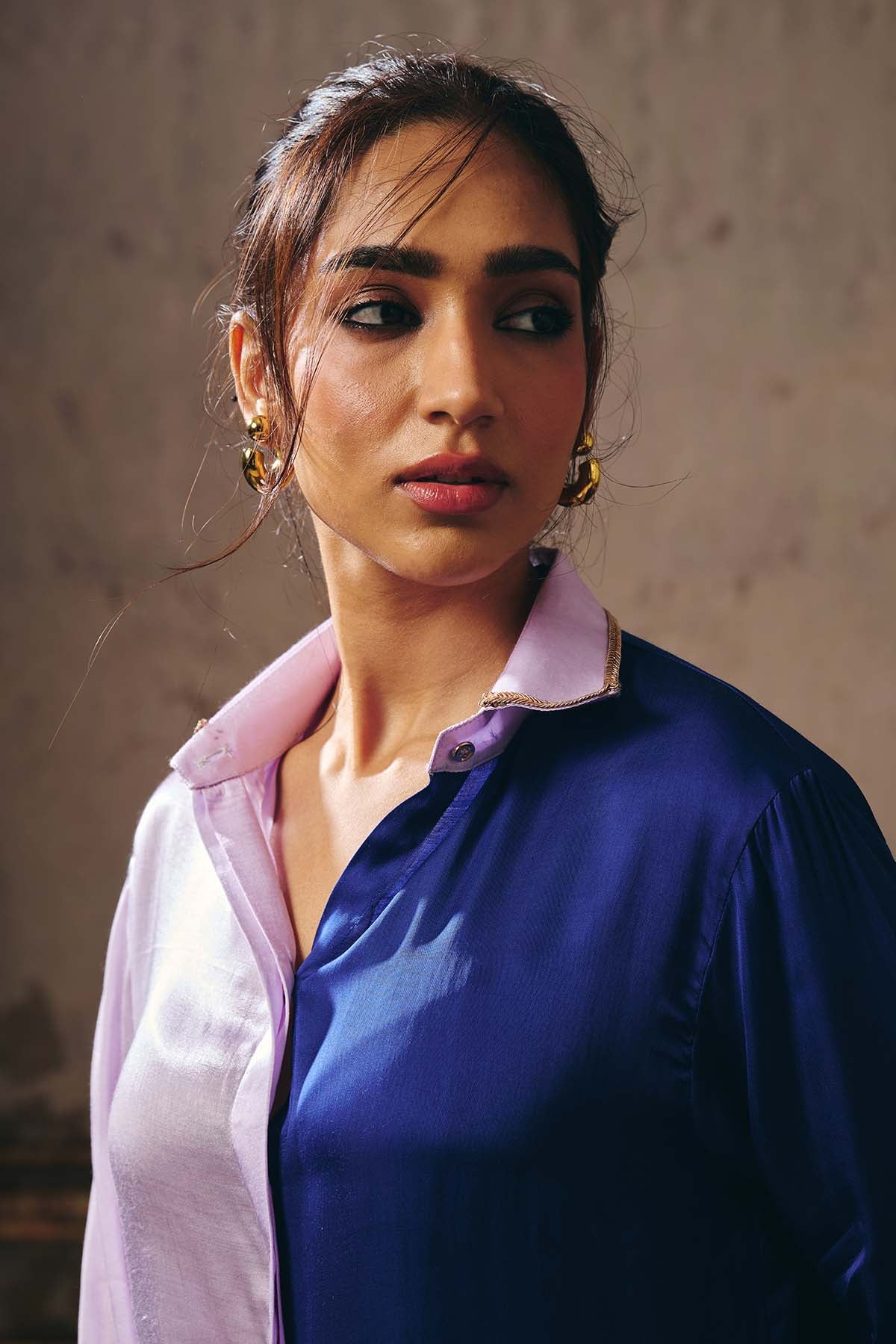 Lilac & Navy Blue Shirt & Pants