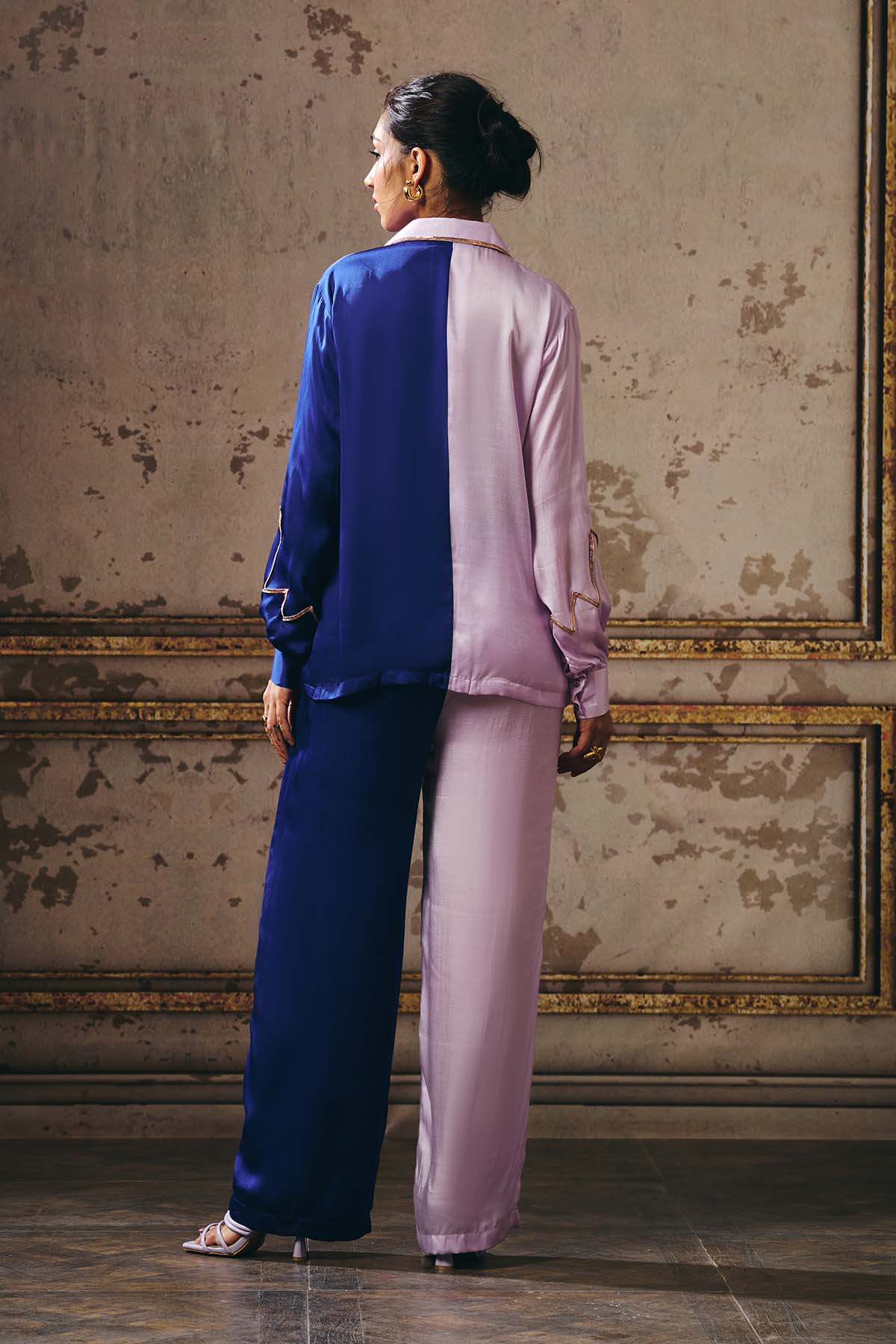 Lilac & Navy Blue Shirt & Pants