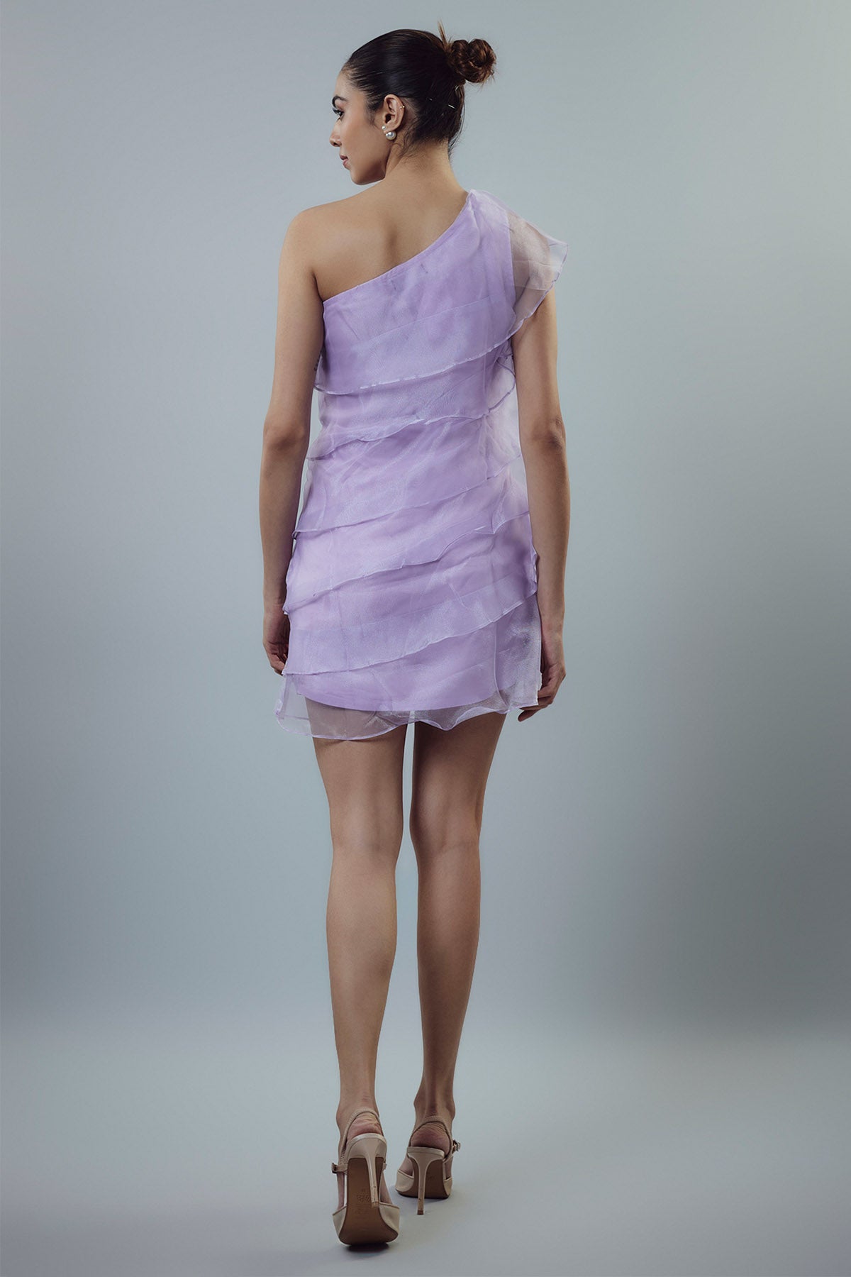 Lilac Organza Layered Mini Dress