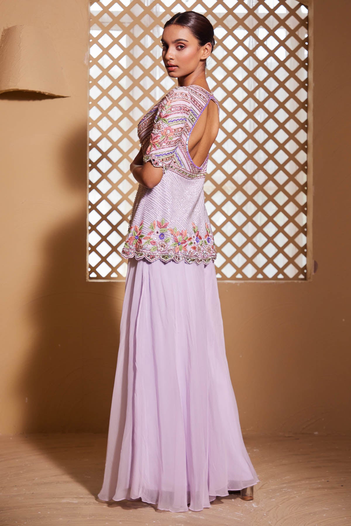 Lilac Organza Top & Sharara