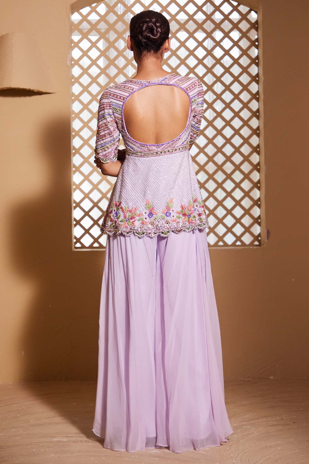 Lilac Organza Top & Sharara