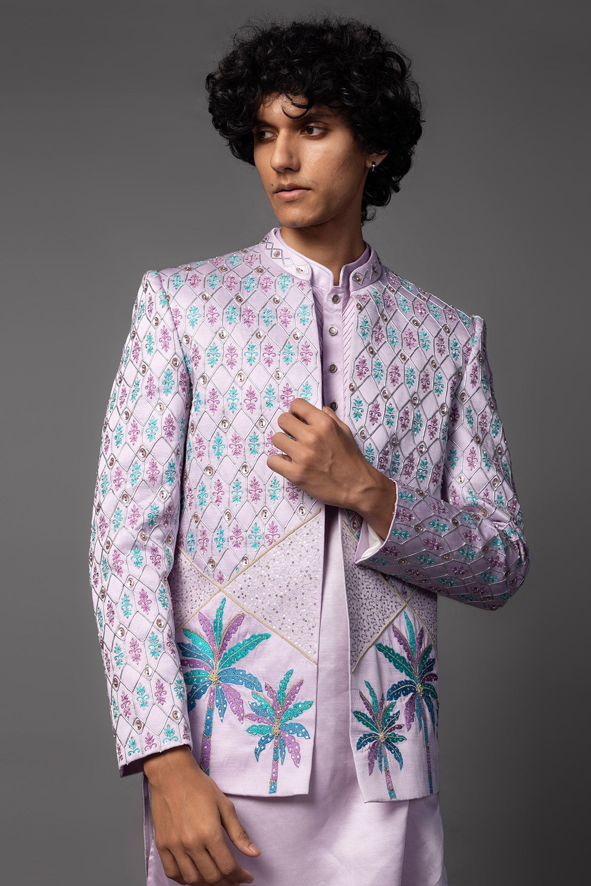 Lilac Pintuck Detail Kurta Set