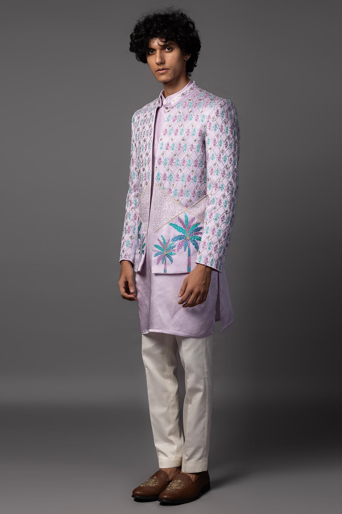 Lilac Pintuck Detail Kurta Set