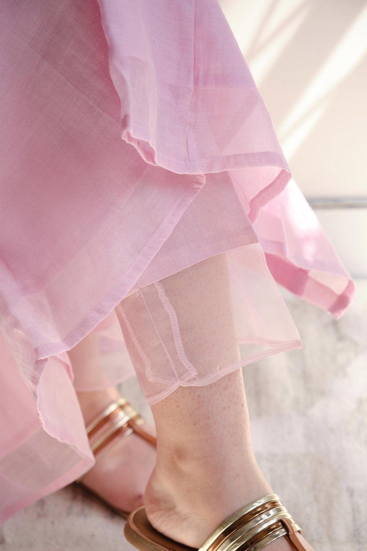 Lilac Resham Work Kurta Set