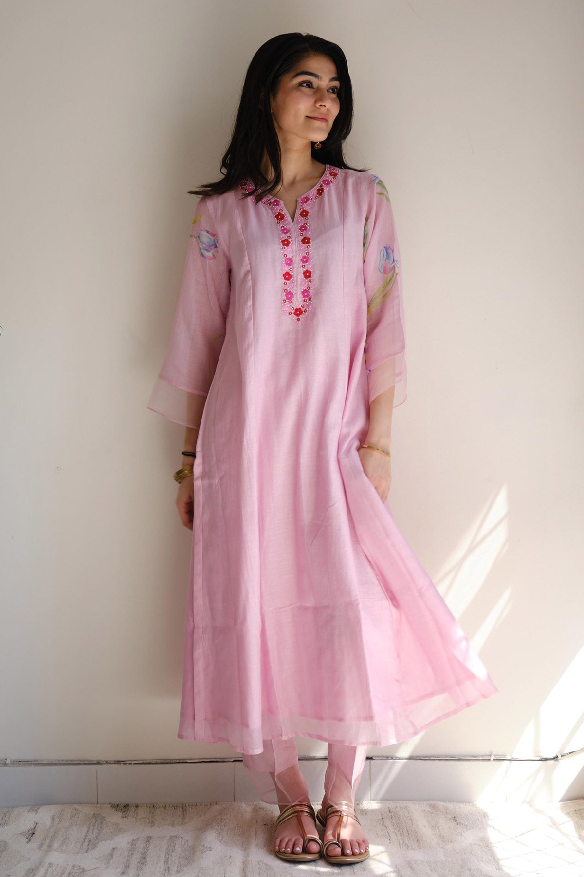 Buy Lilac Resham Work Kurta Set by Juanita by Shubhda for women online at ScrollnShops