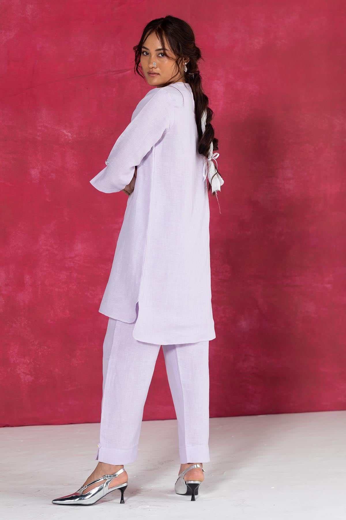 Lilac Round Neck Top & Pants