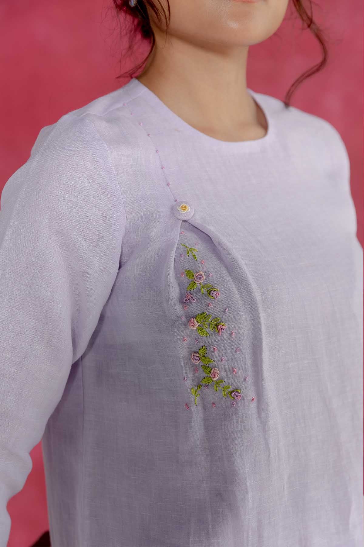 Lilac Round Neck Top & Pants