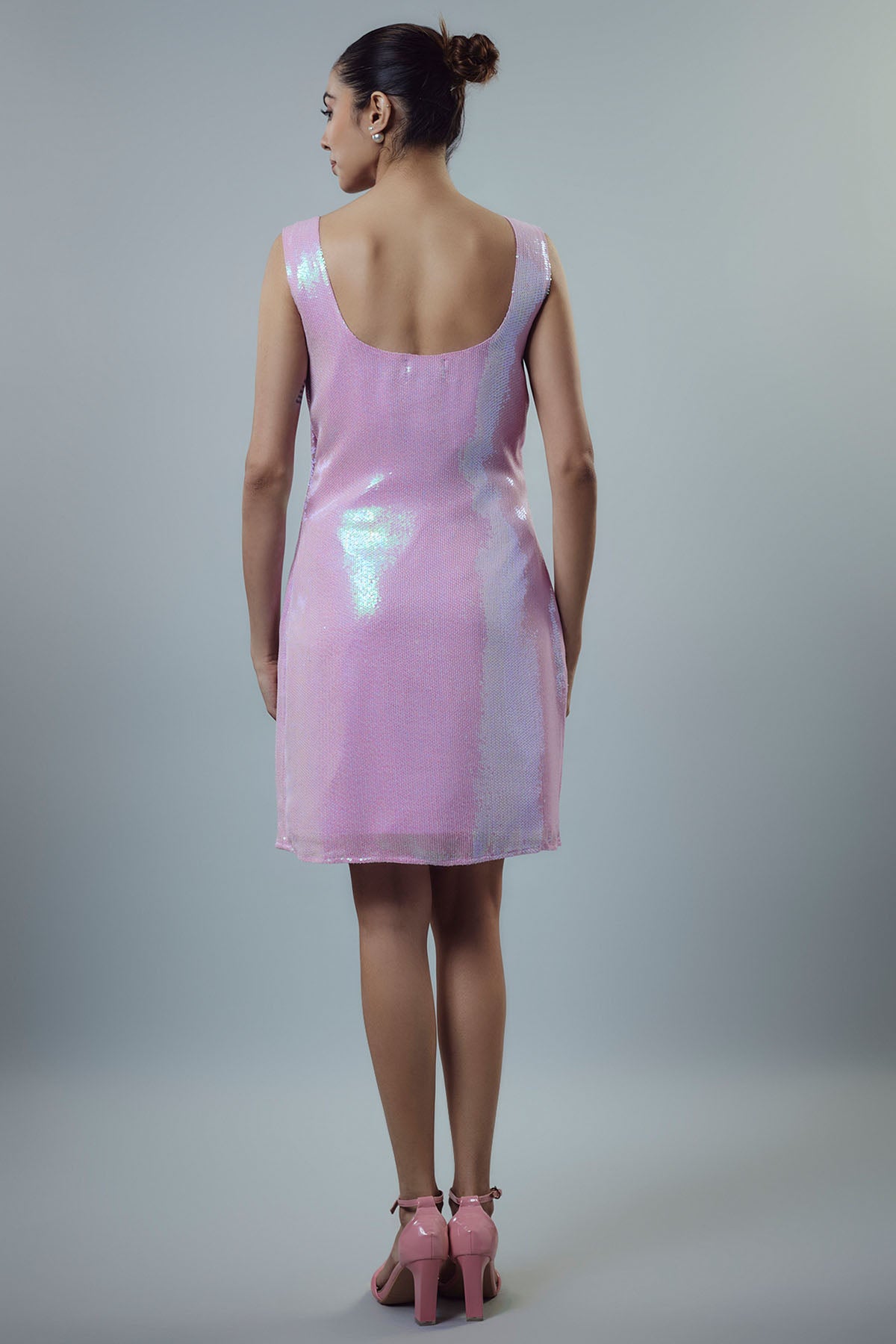 Lilac Sequins Sleeveless Dress