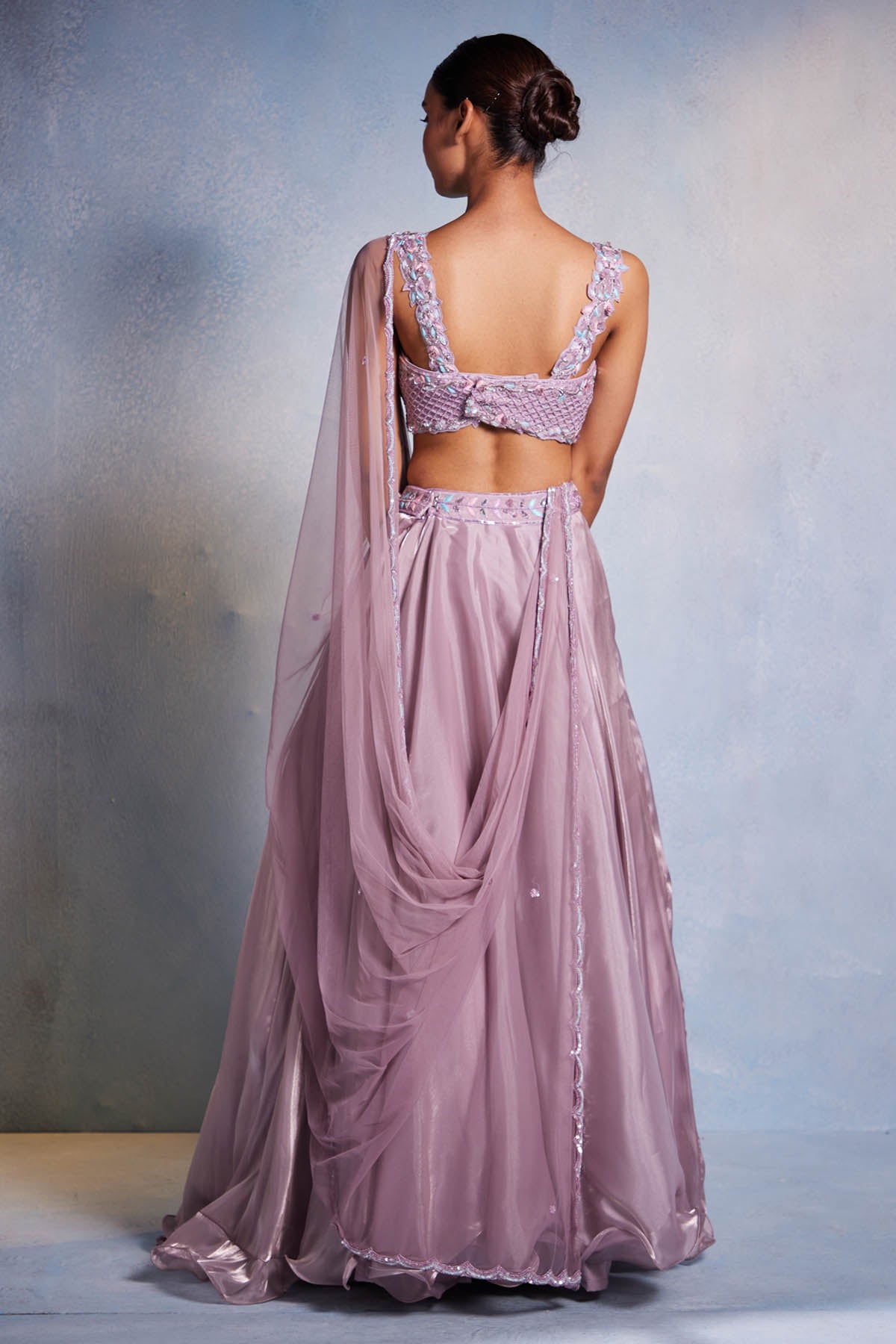 Lilac Sequins Work Lehenga Set