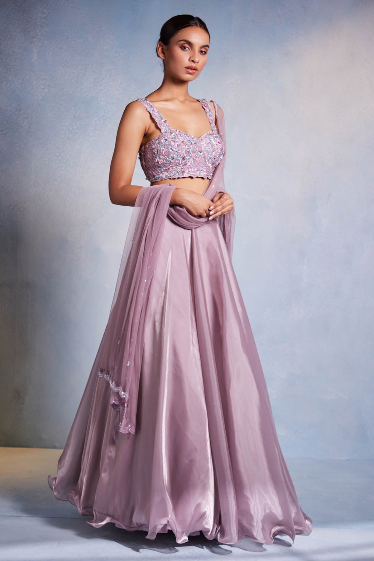 Muditaa By Urmila Lilac Sequins Work Lehenga Set for women online at ScrollnShops