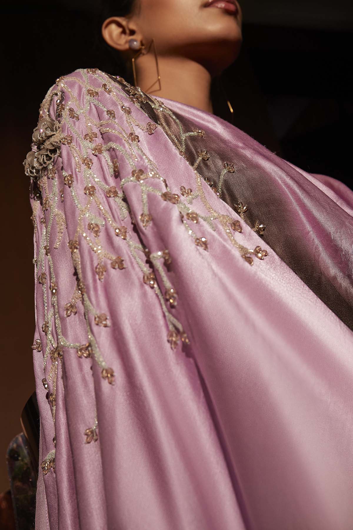 Lilac Silk Cowl Neck Jumpsuit