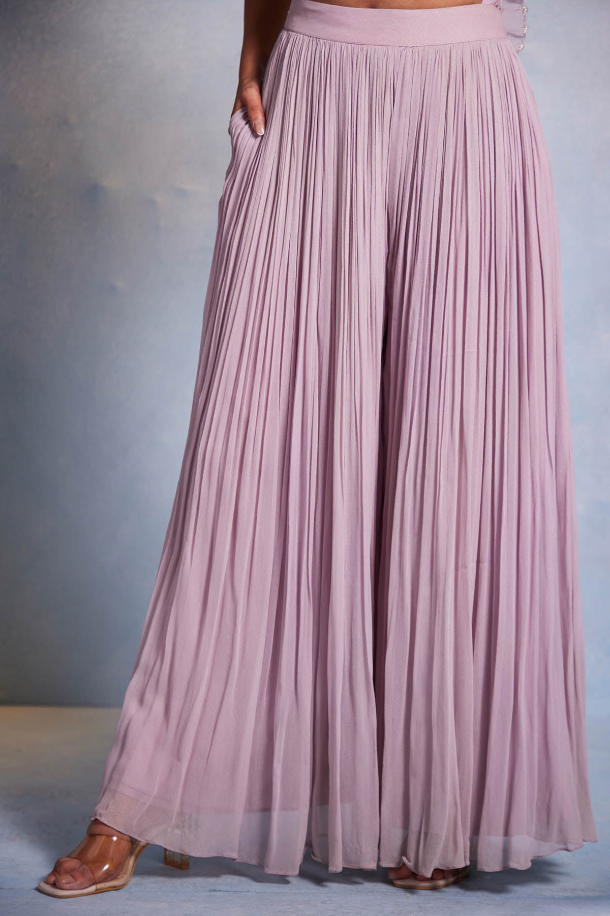 Lilac Sleeveless Sharara Set