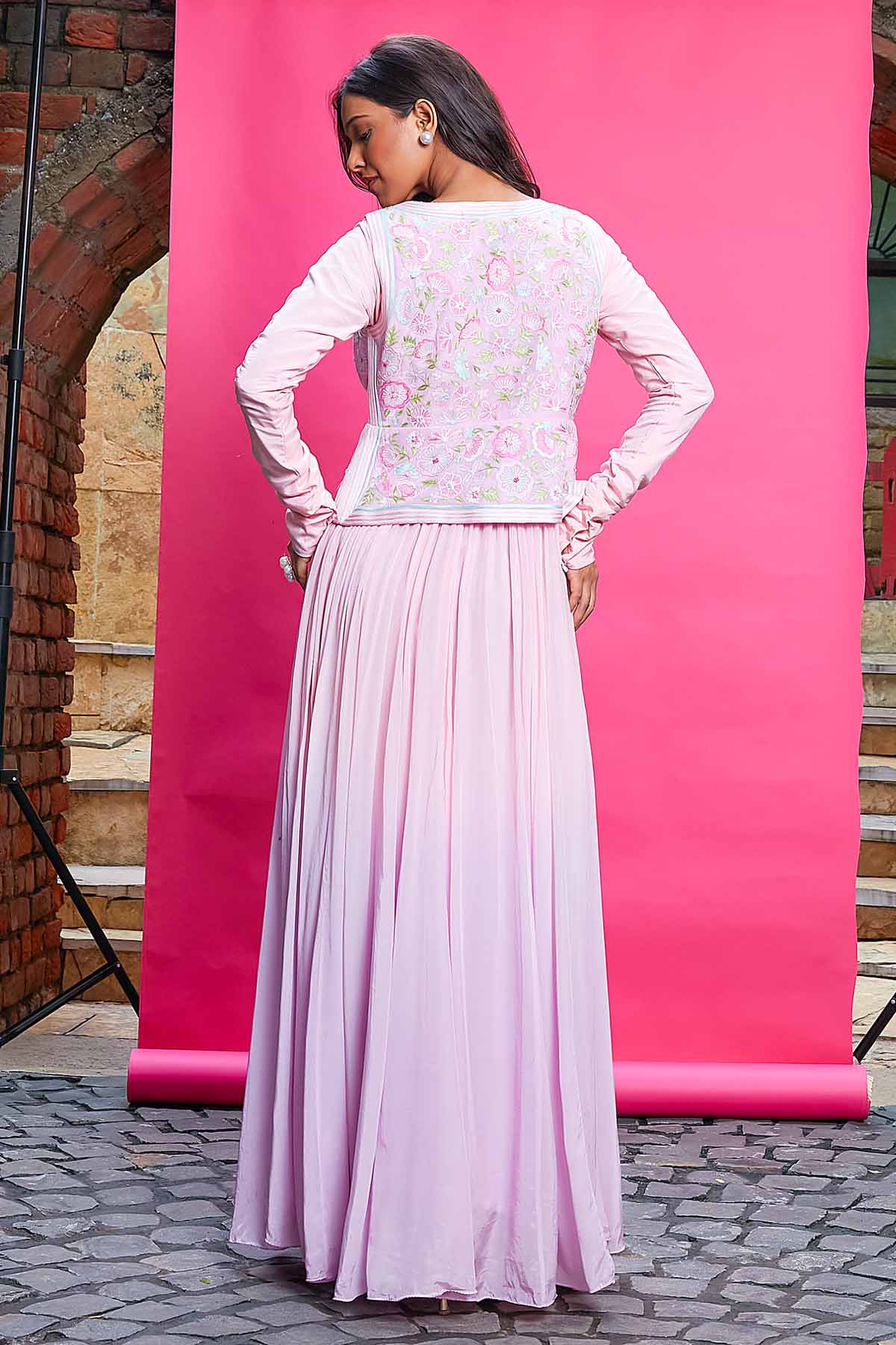 Lilac Waistcoat & Anarkali Set