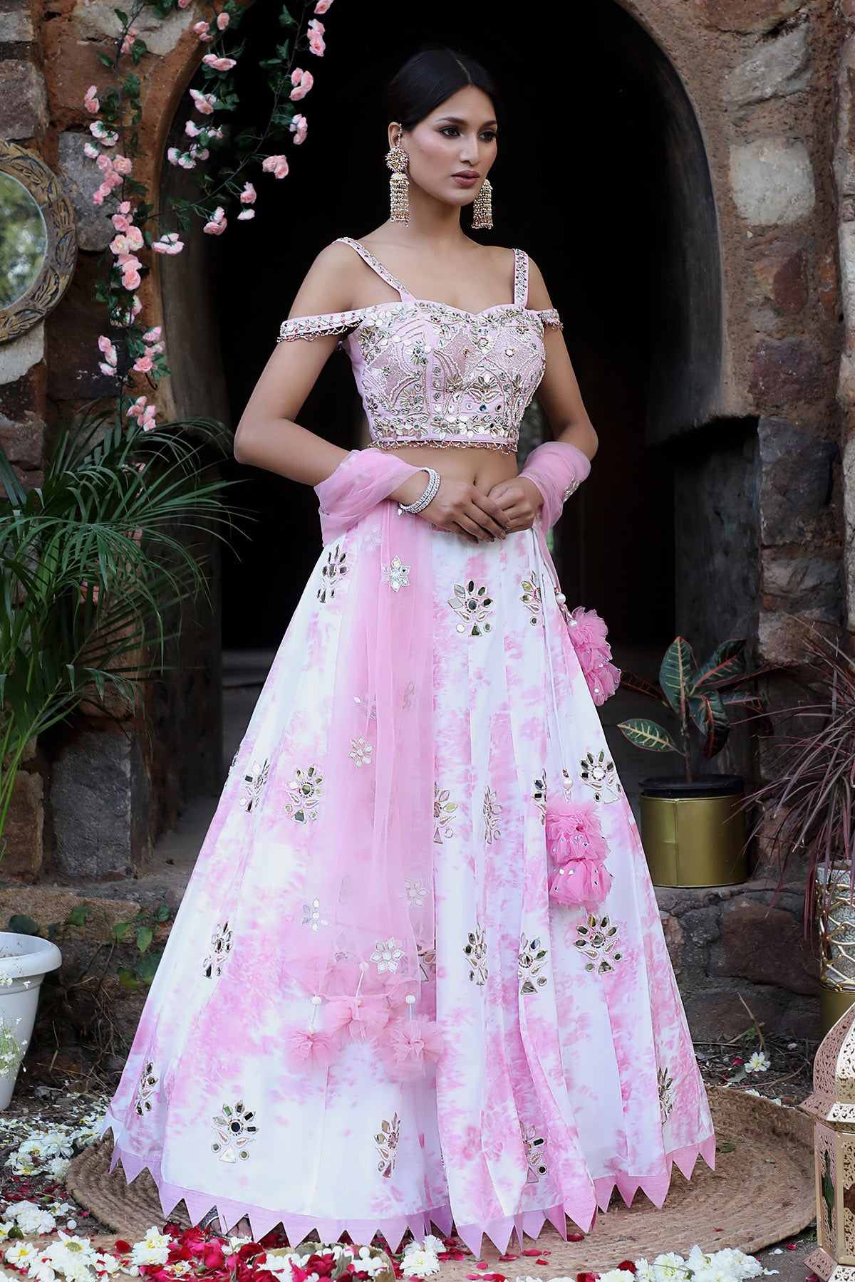 Lilac Zari Tie-Dye Lehenga Set