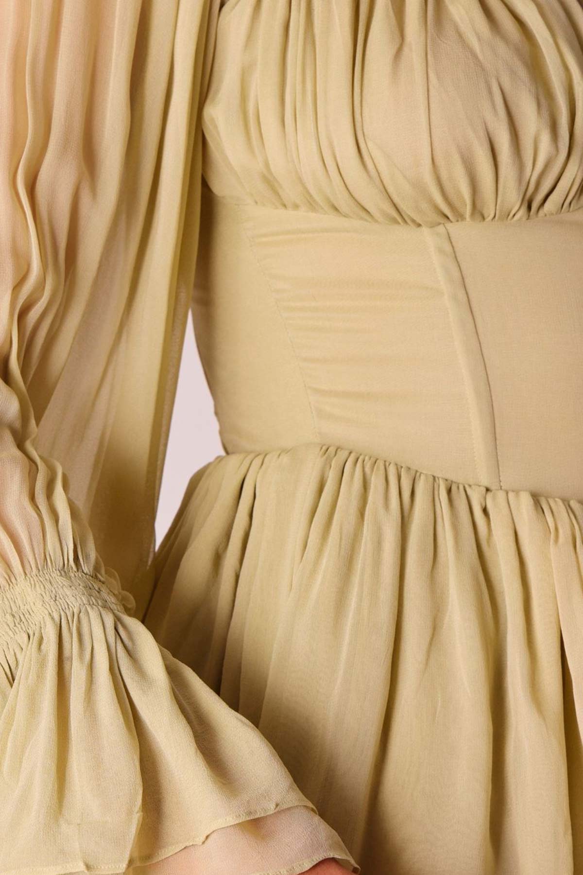 Lime Green Tiered Skirt Dress