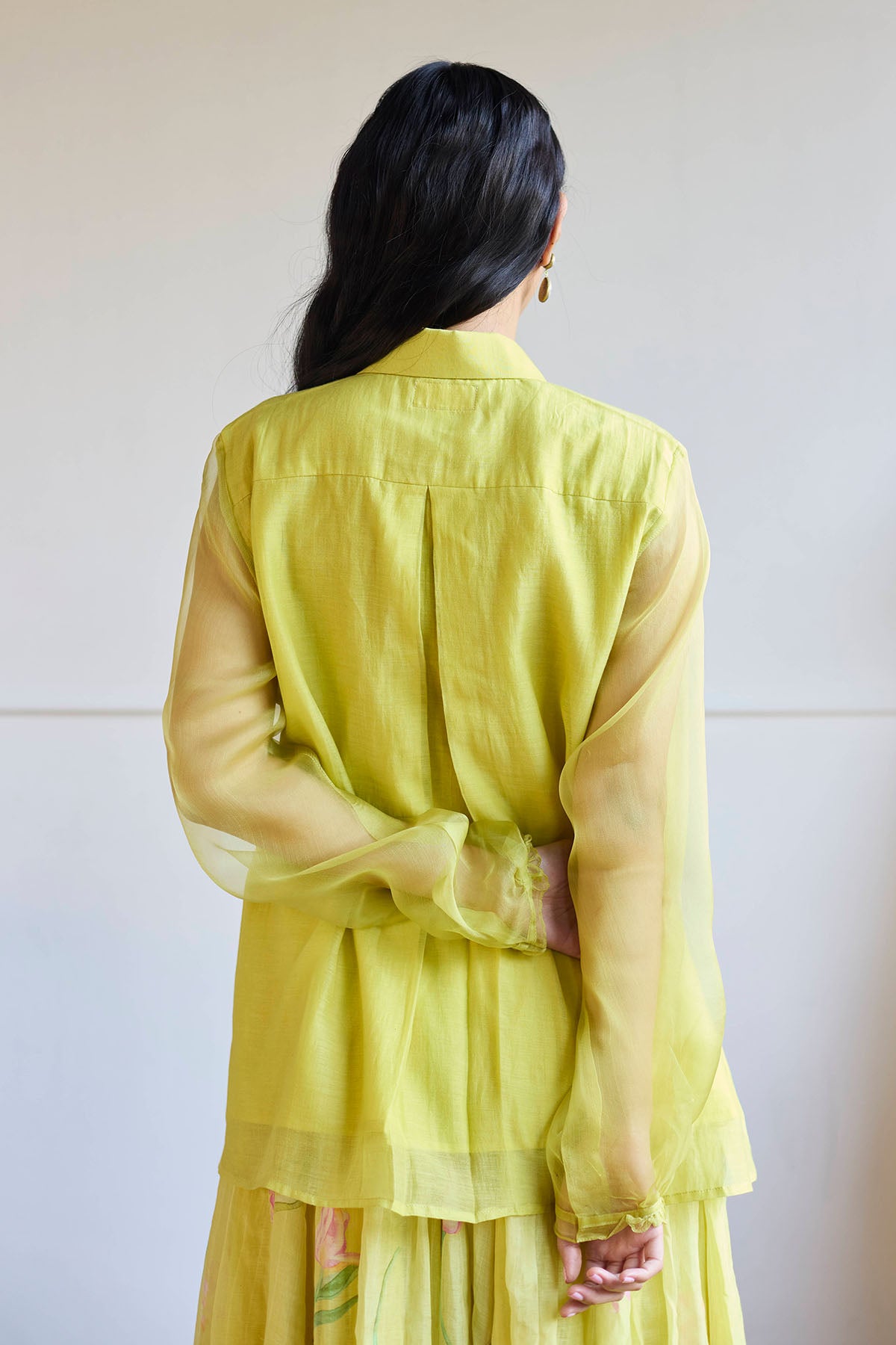 Lime Handwoven Chanderi Shirt