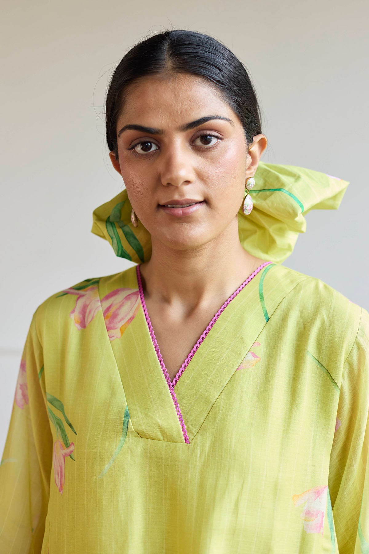 Lime Tulip Printed Kurta Set