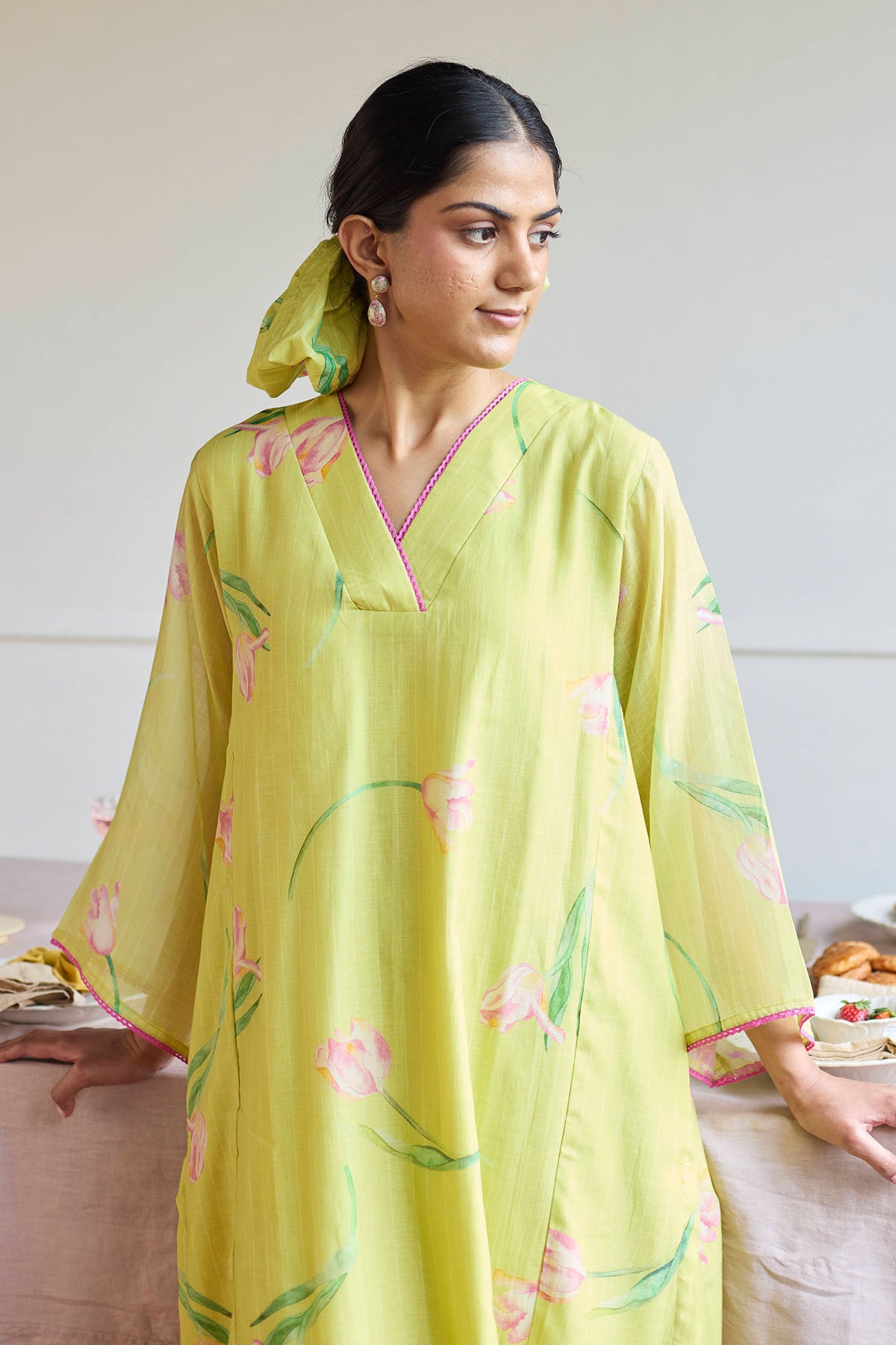 Lime Tulip Printed Kurta Set