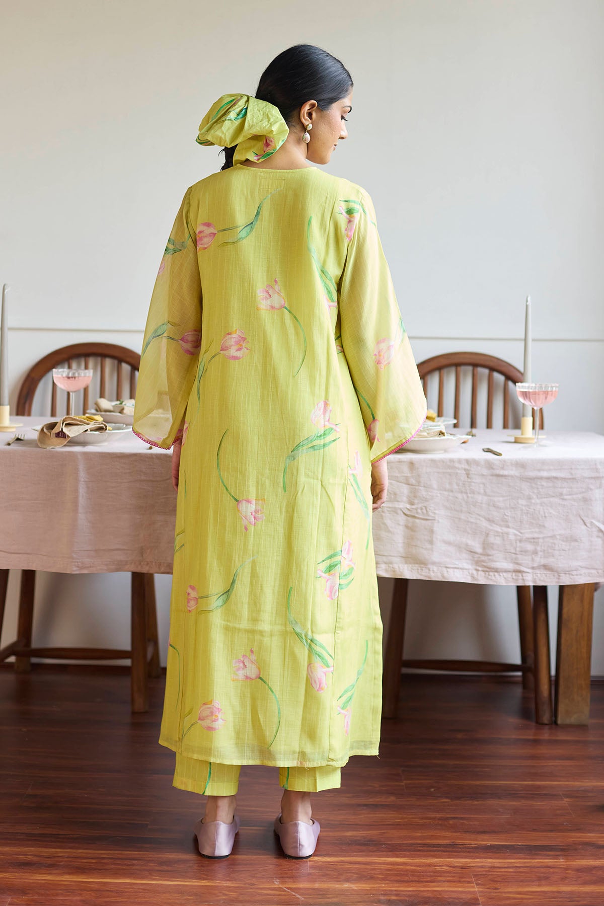 Lime Tulip Printed Kurta Set