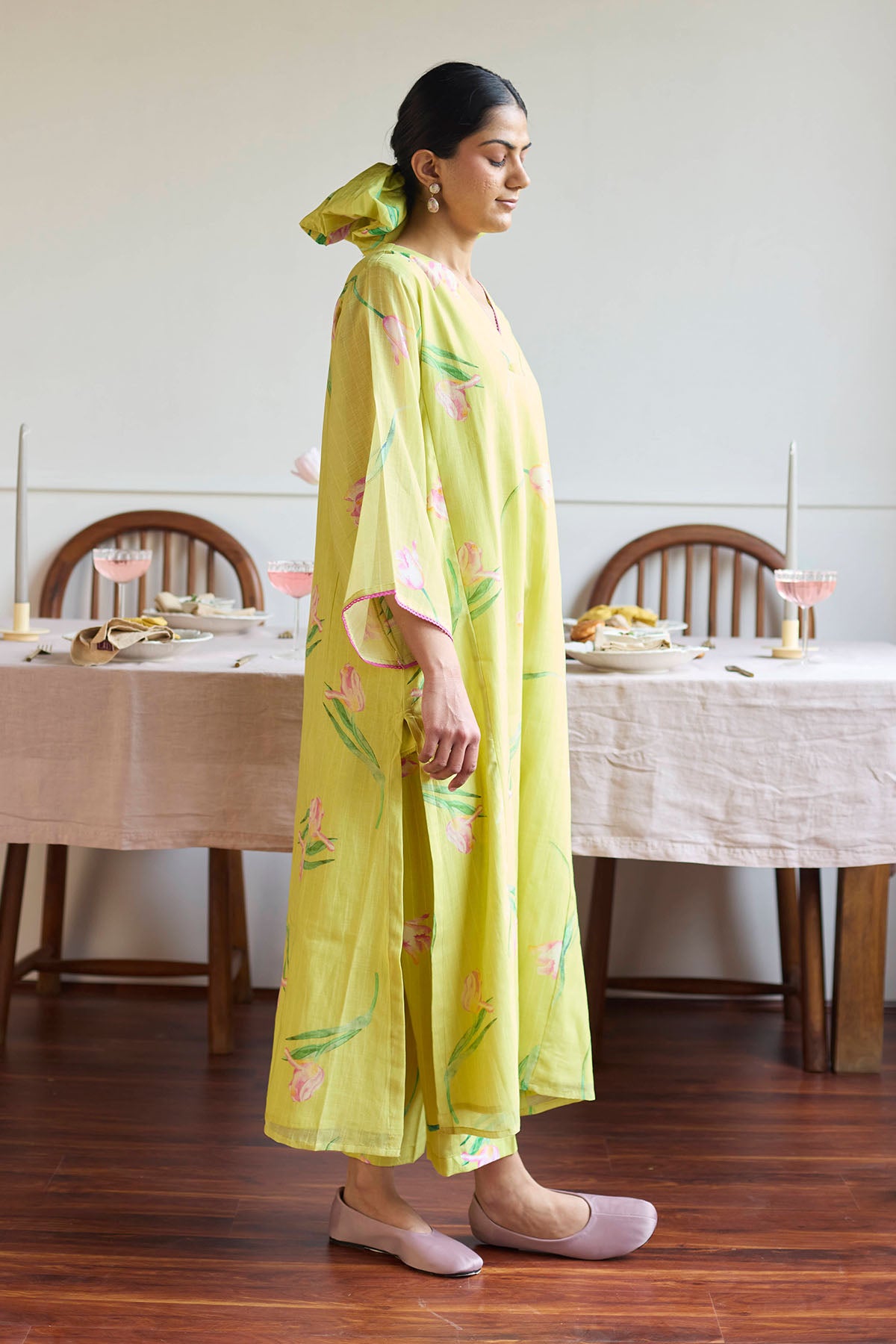 Lime Tulip Printed Kurta Set