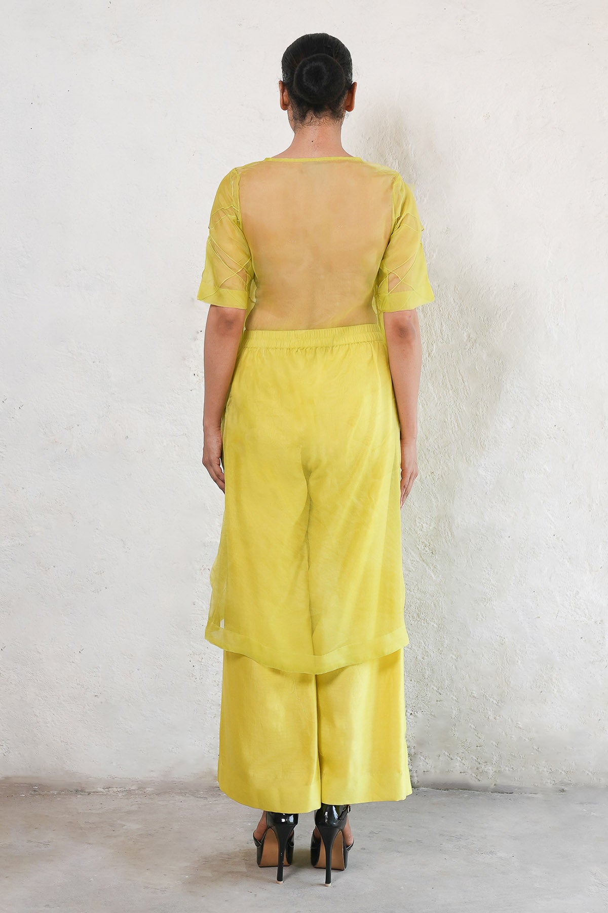 Lime Yellow A-Line Kurta & Pants