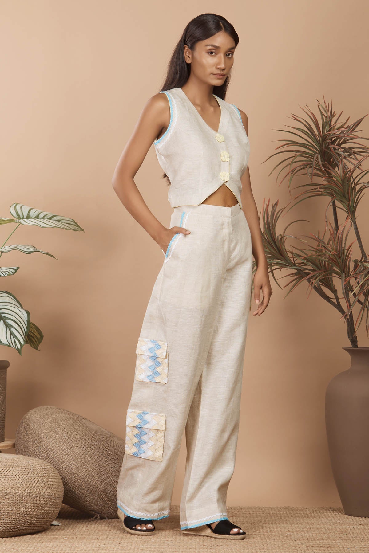 Buy Niyami Summer Chic: Crochet Crop & Cargo Co-ord at scrollnshops