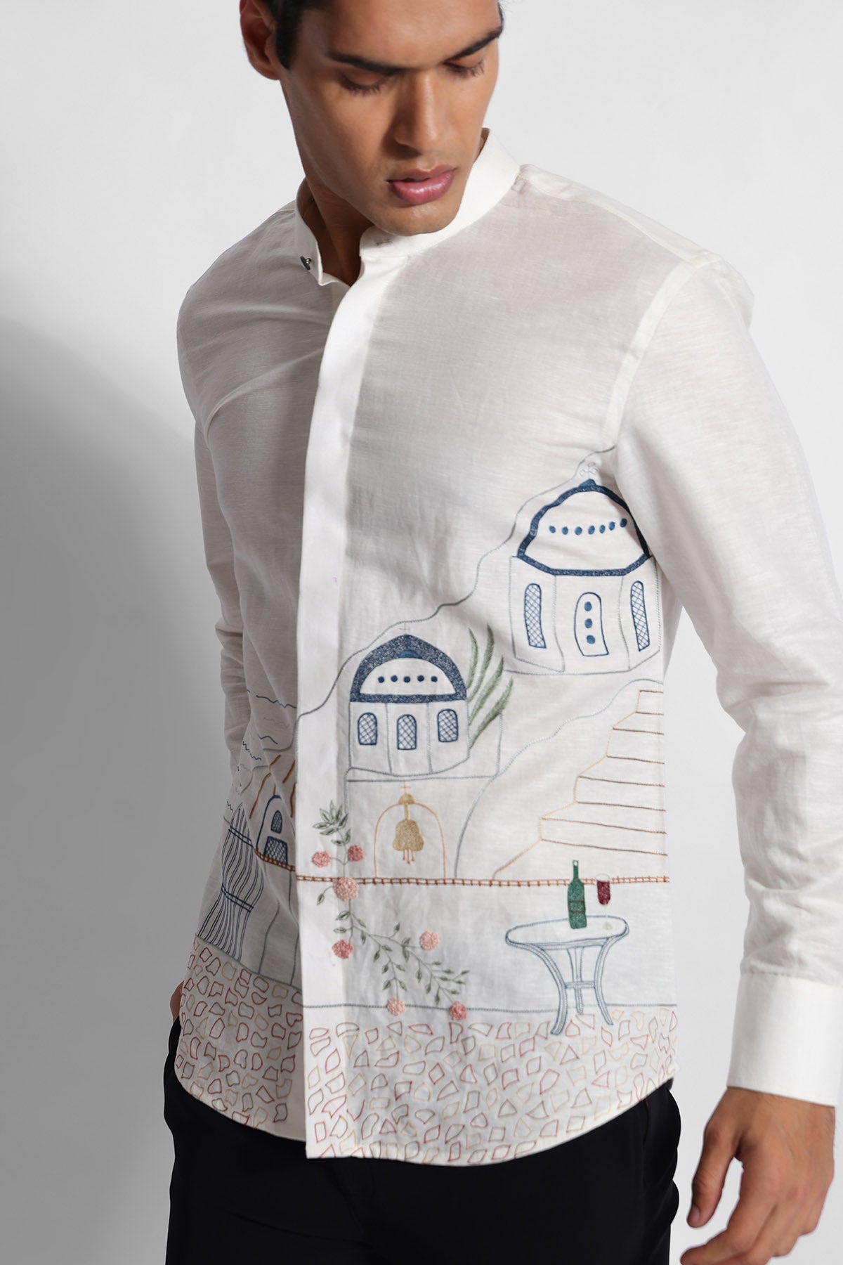 Linen Thread Off White Shirt