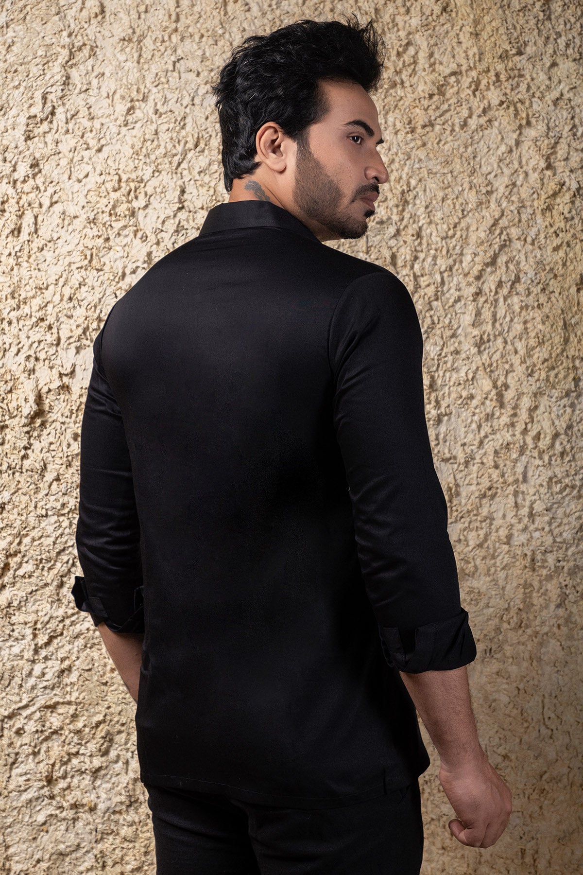 Lion Embroidered Black Shirt