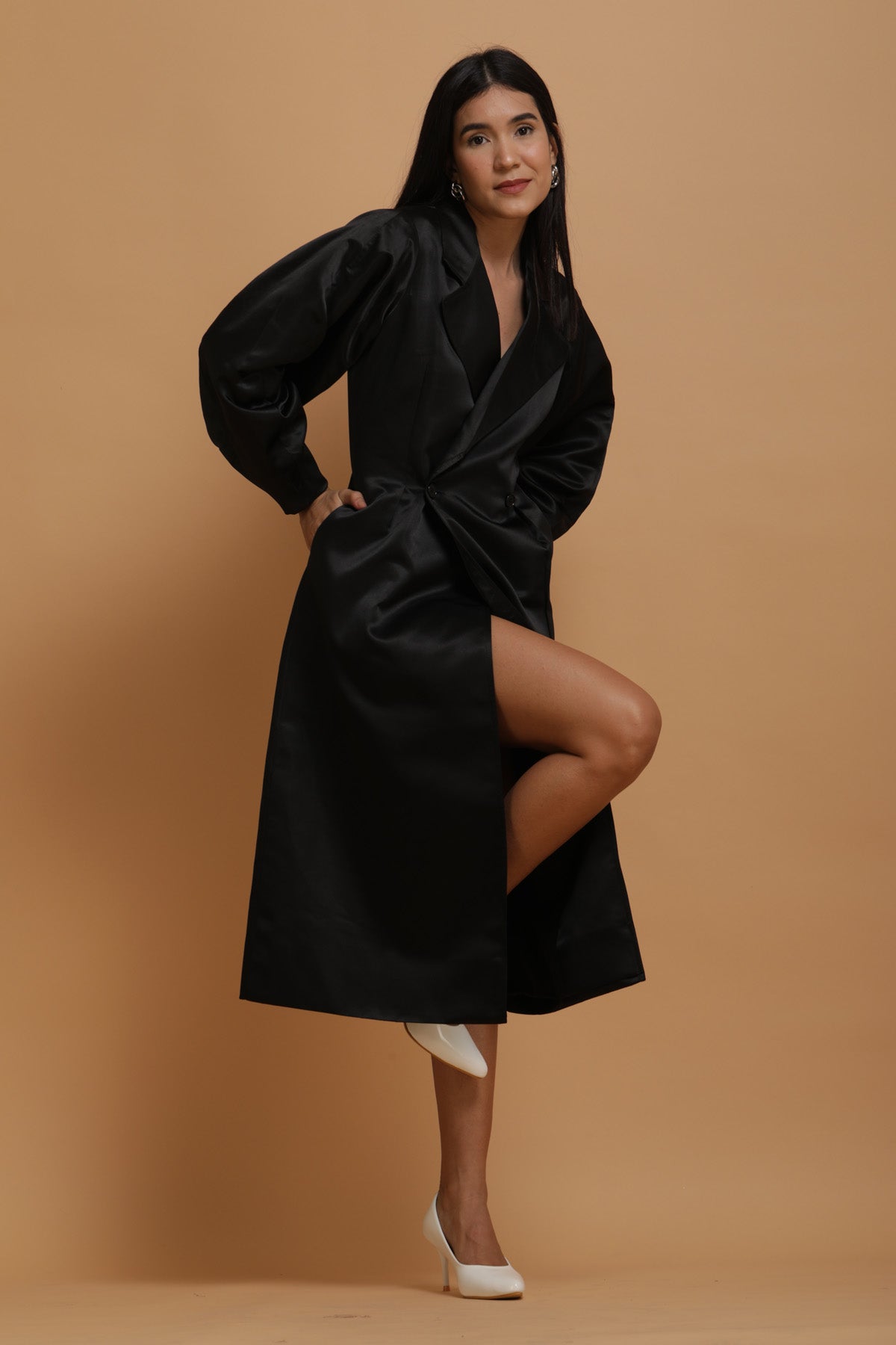 Long Black Blazer Dress
