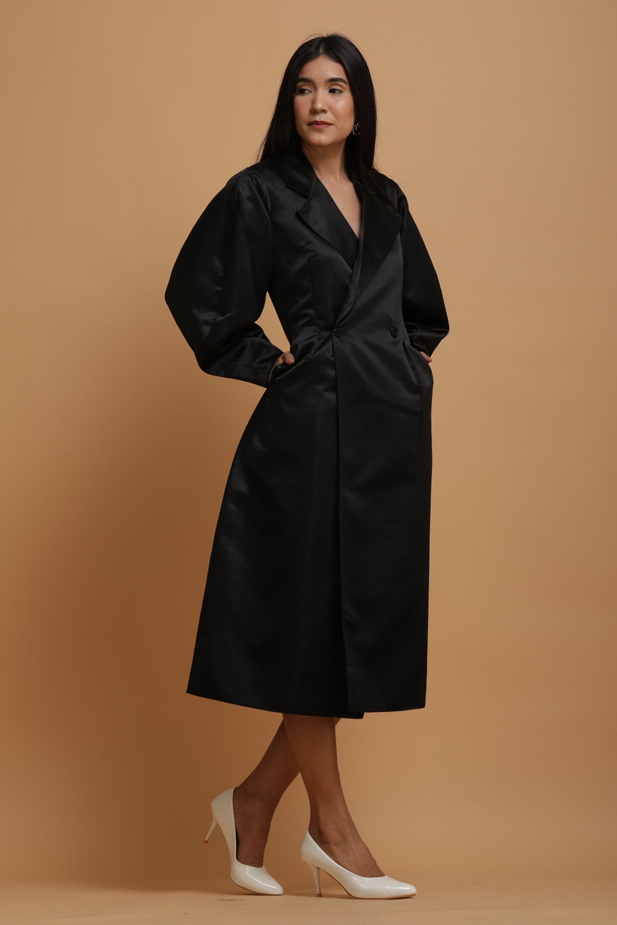 Long Black Blazer Dress
