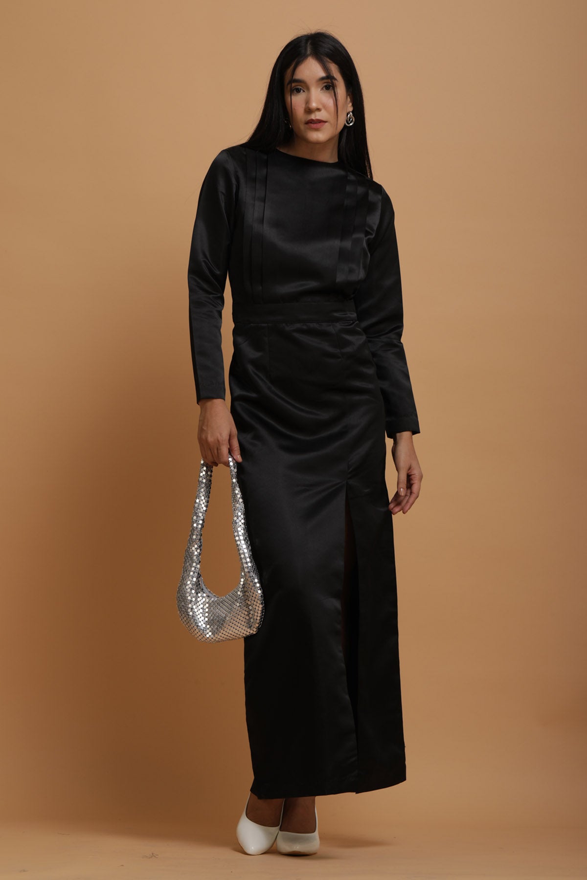 Long Black Slit Dress