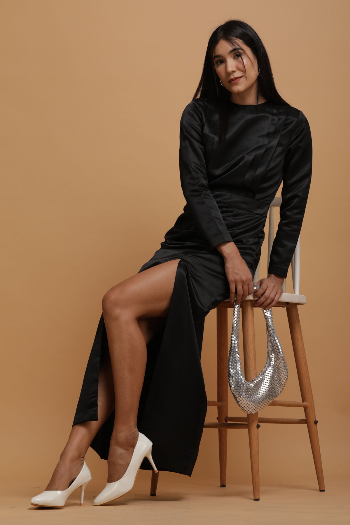 Long Black Slit Dress