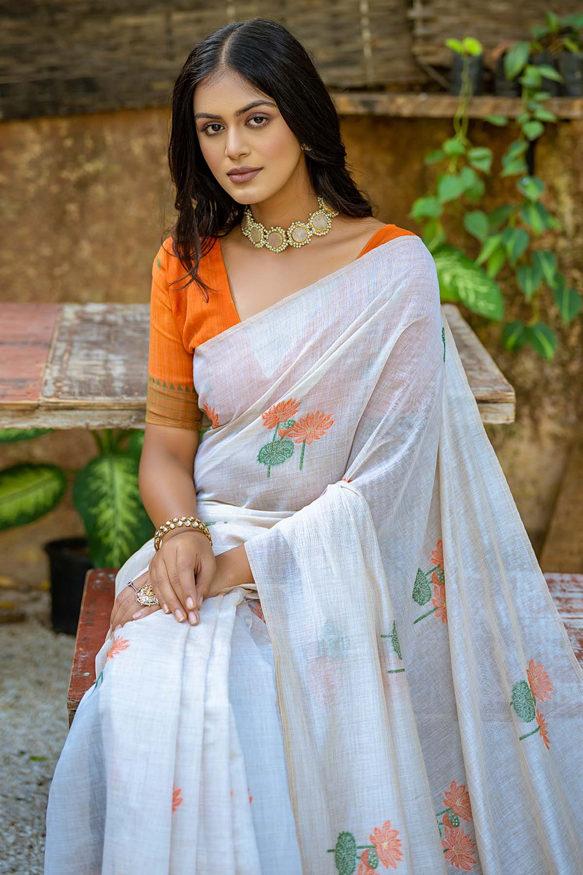 Lotus Muga Cotton Saree
