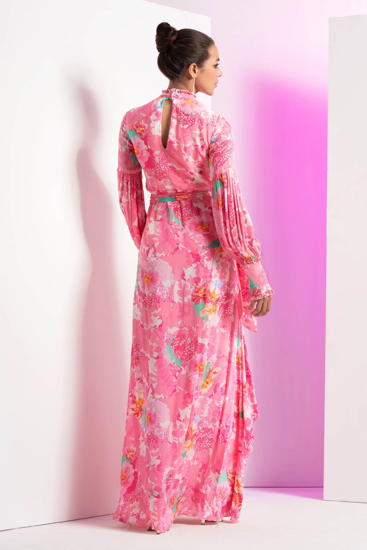 Lush Pink Printed Dress