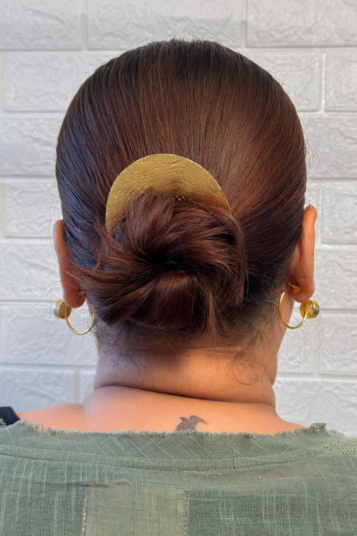 Buy Lustrous Gold Brass Bun Topper for women by Ethnic Andaz online available at scrollnshops