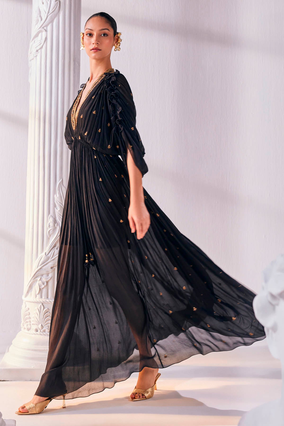 chiffon kaftan dress Buy Luxurious Chiffon Kaftan Dress for Women By Mandira Wirk Online Black / L