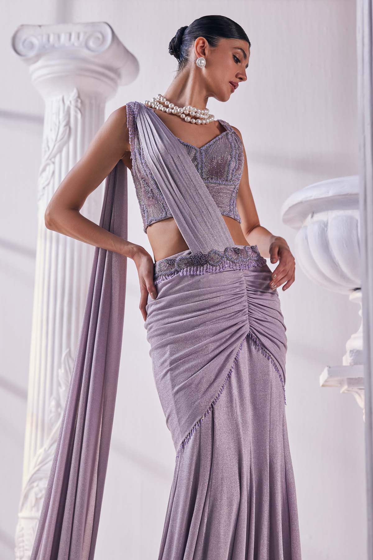 Luxurious Shimmer Draped Saree