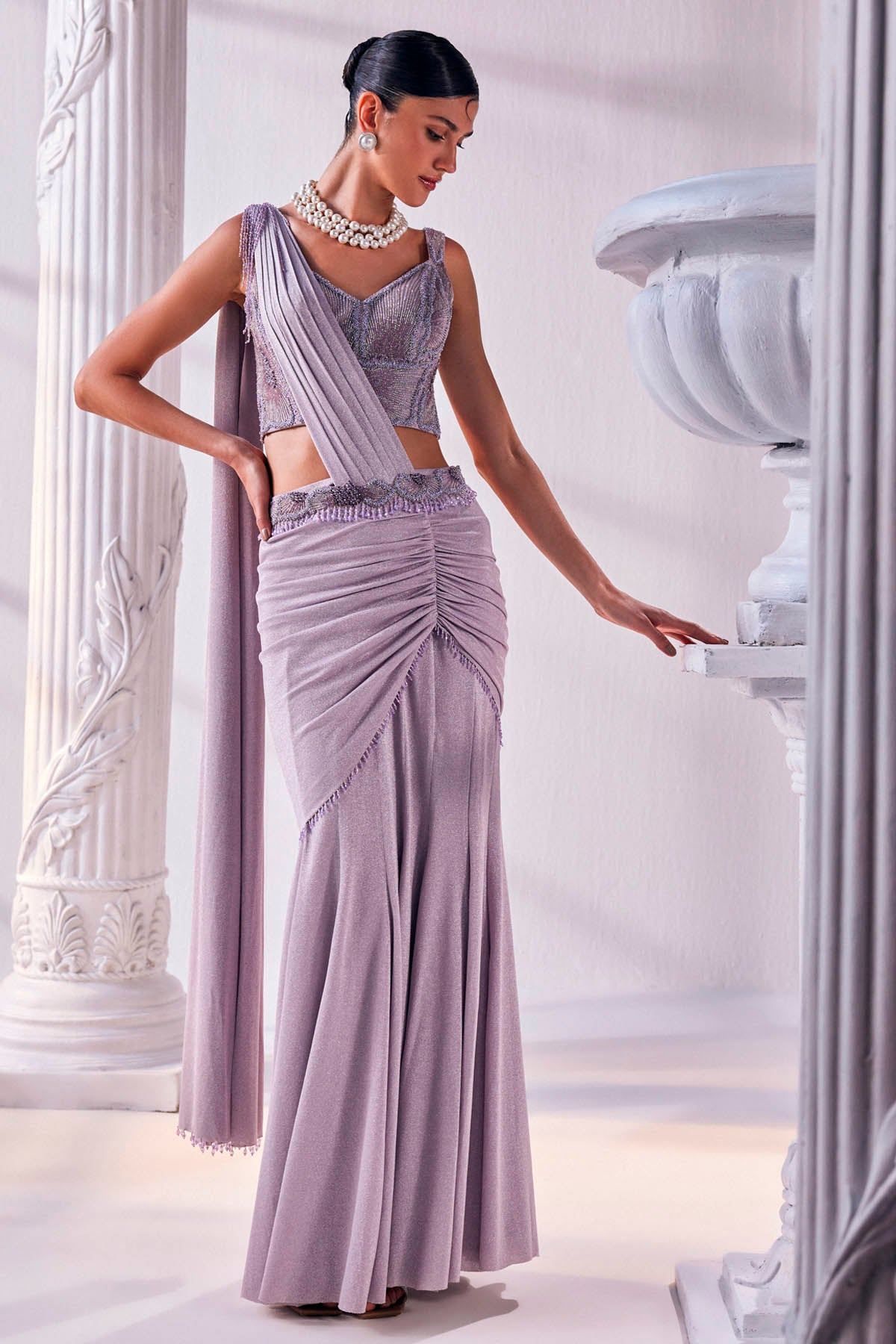 Luxurious Shimmer Draped Saree