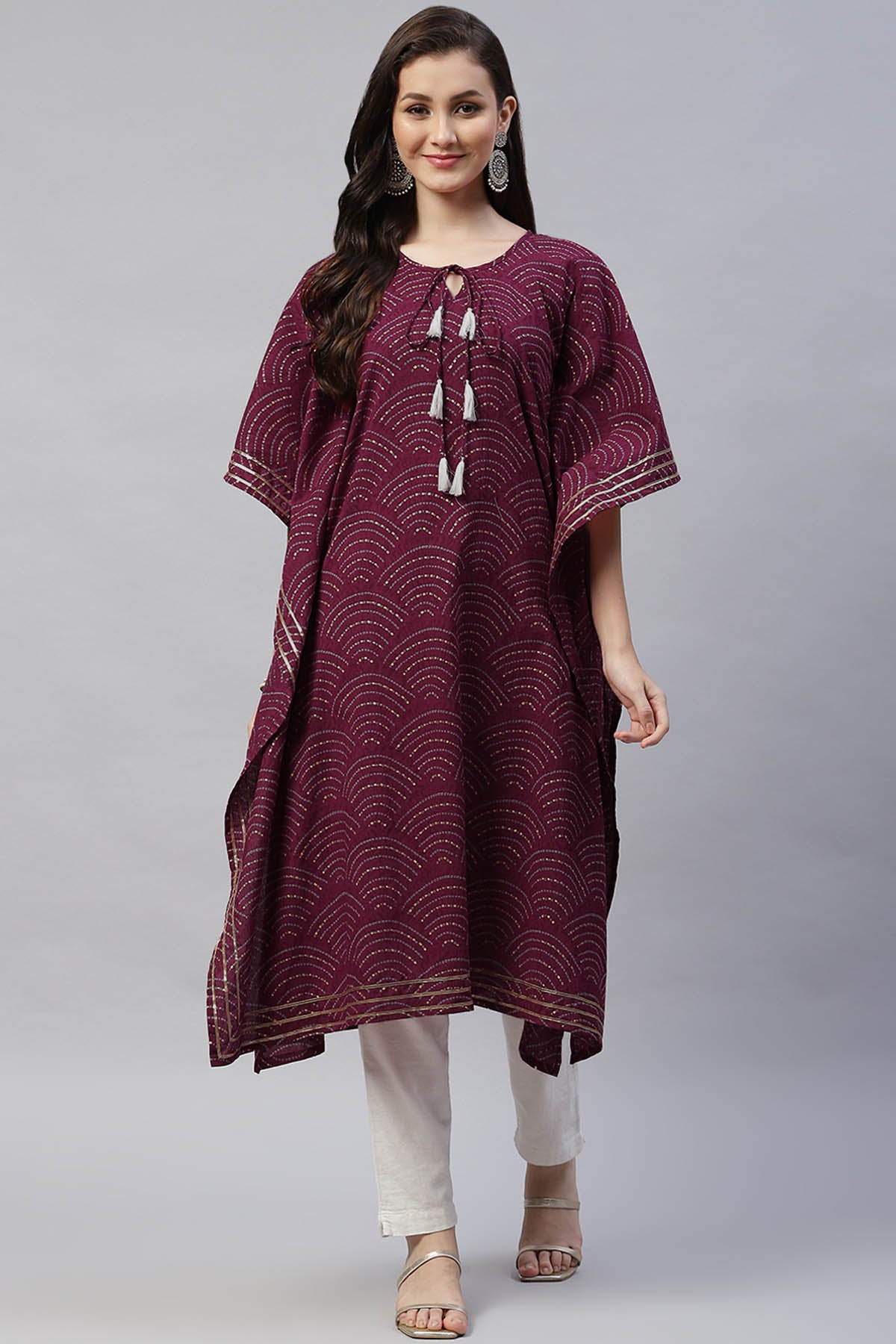 Magenta Pure Cotton Kaftan