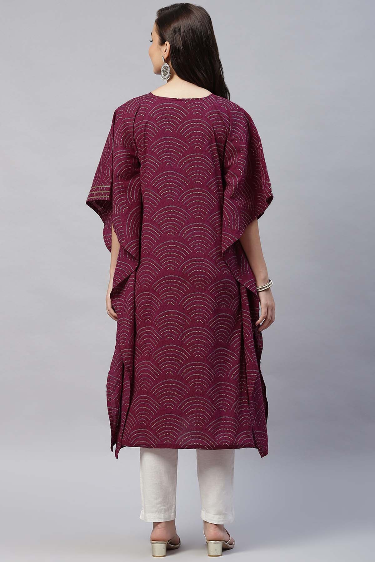 Magenta Pure Cotton Kaftan