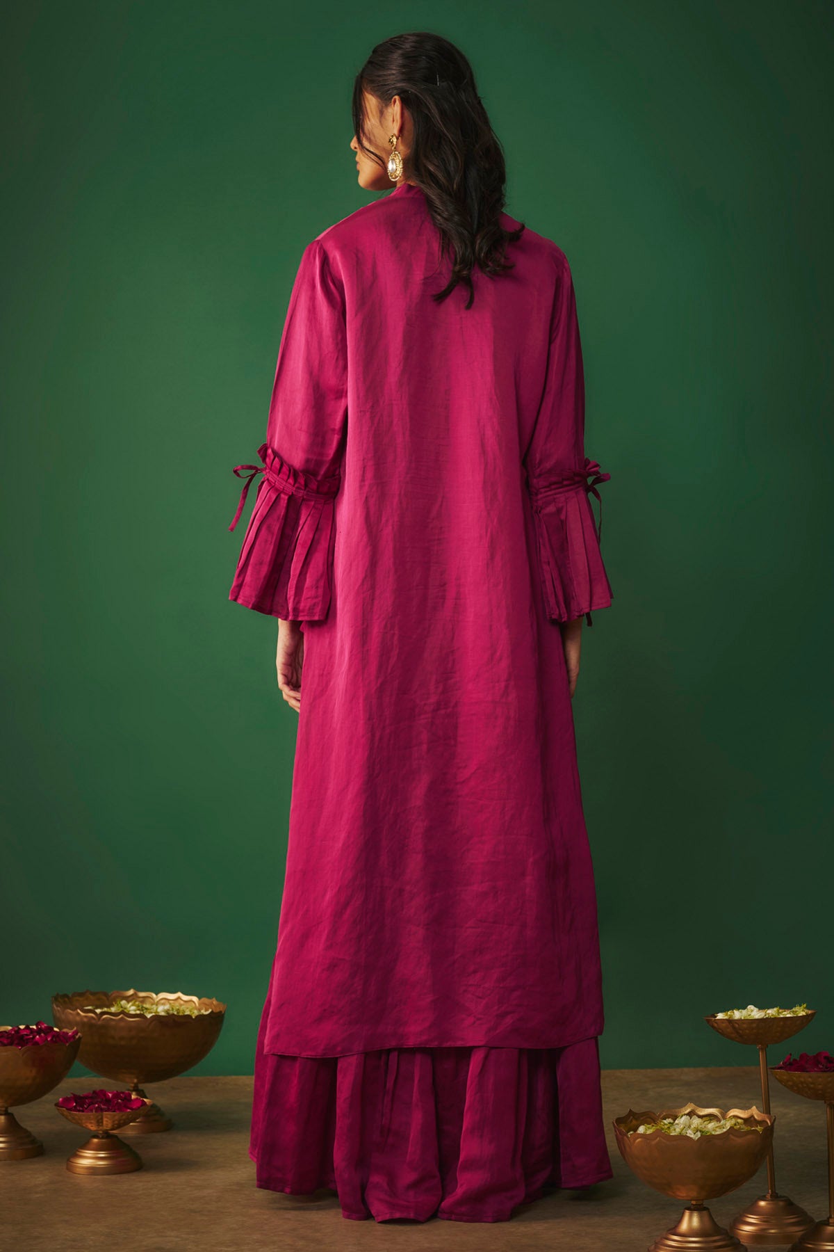 Magenta Asymmetrical Kurta Set