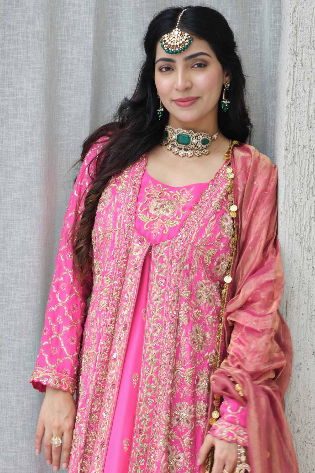 Magenta Dori Work Kurta Set