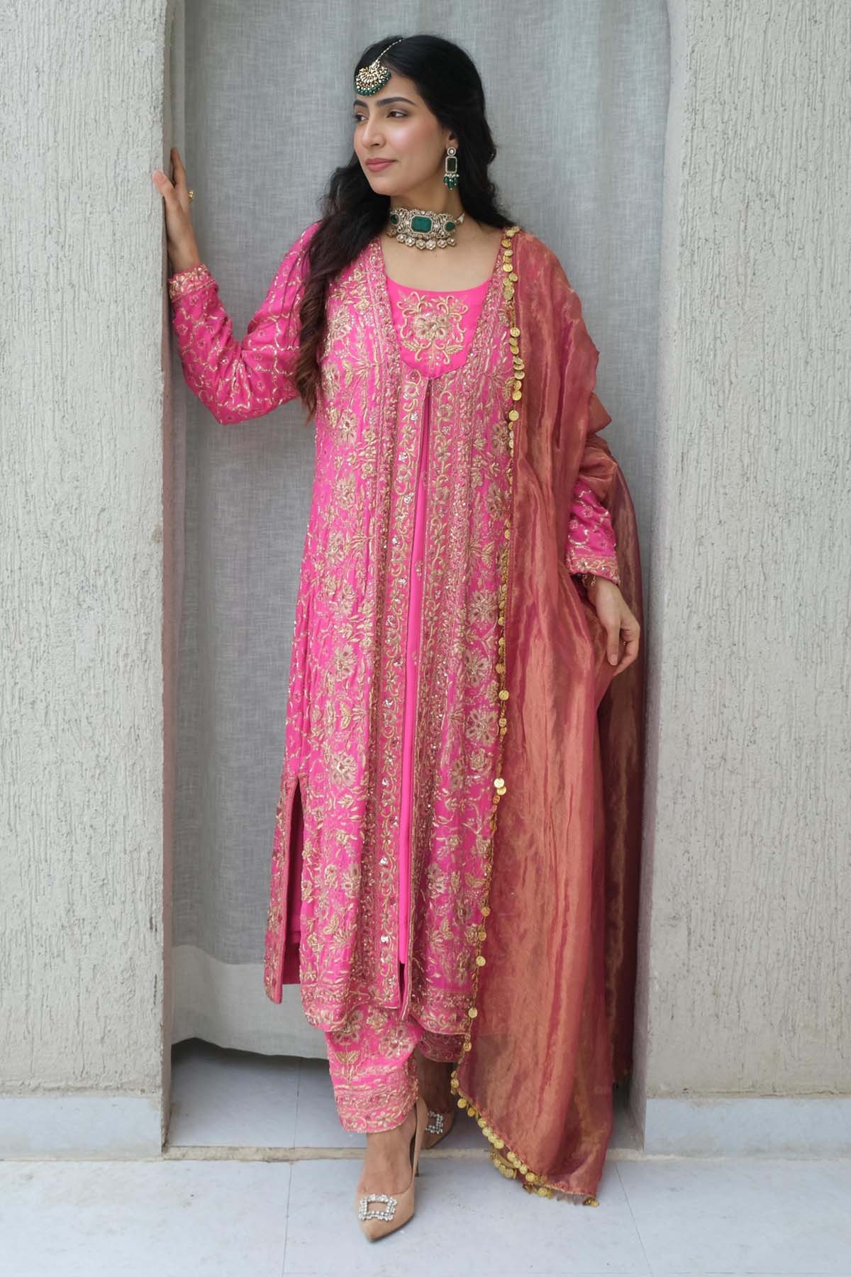 Label Pavneet Magenta Dori Work Kurta Set for women online at ScrollnShops