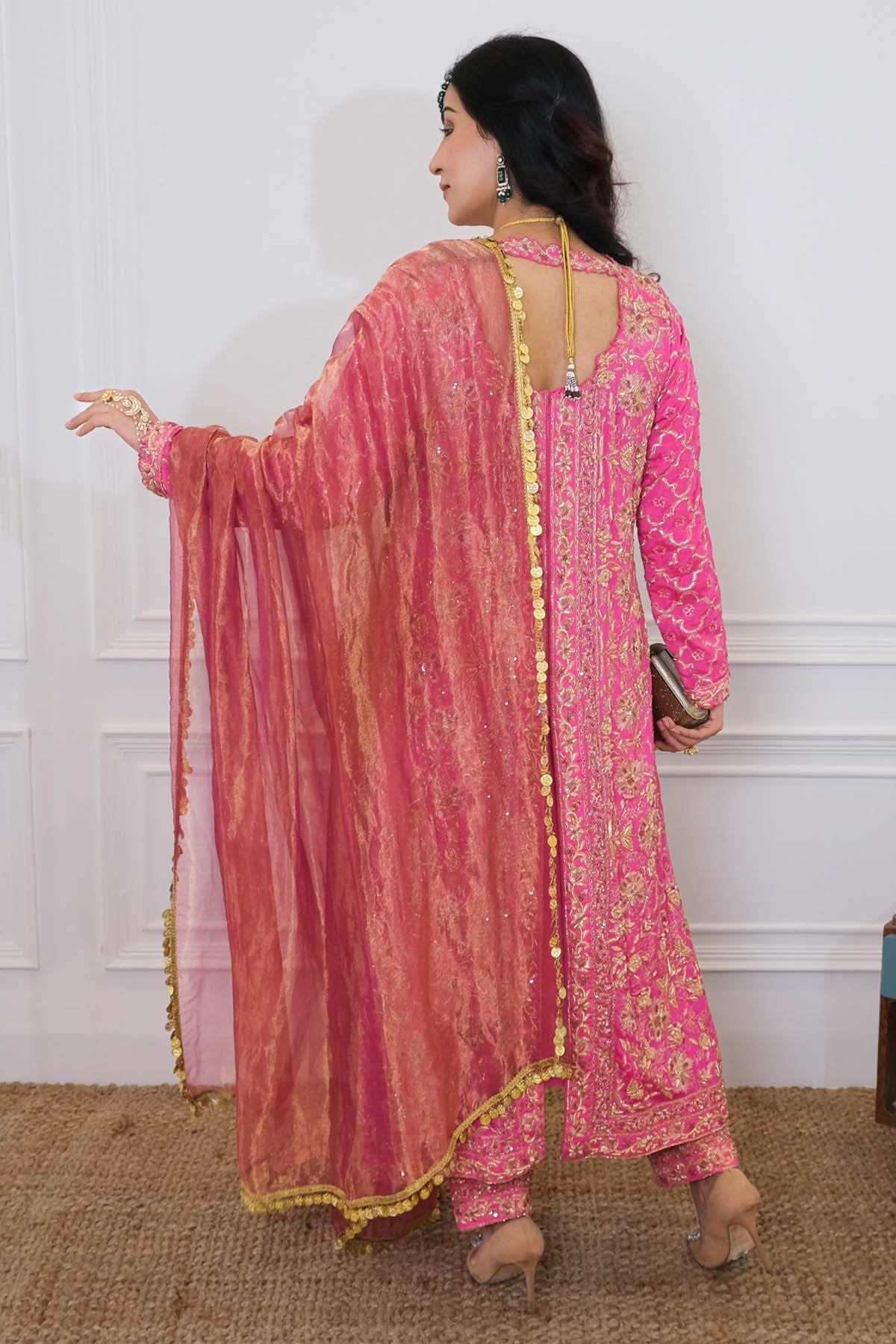 Magenta Dori Work Kurta Set